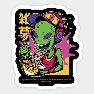 Alien Food Traveler Sticker